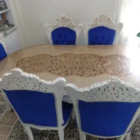 میز ناهاخوری شش نفزه با شیشه|مبلمان خانگی و میز عسلی|تهران, کوی فراز|دیوار