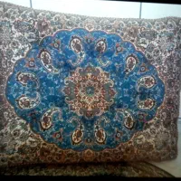 پشتی ترمه فیروزه ای