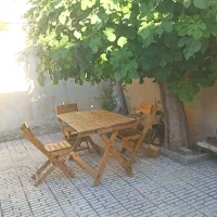 میز و صندلی چوبی کشویی
