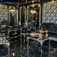 مبلمان اداری کلاسیک شاهی میز کنفرانس نیم ست چوبی