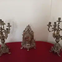 ساعت وشمعدانی برنز