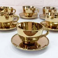 فنجان و نعلبکی طلایی نو
