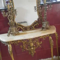 آینه شمعدان تمام برنز
