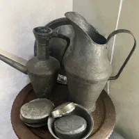 افتابه و پارچ و سینی و کاسه مسی قدیمی