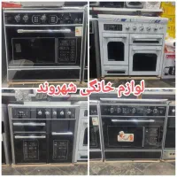 اجاق گاز طرح فر 5 شعله لعابی/ شیشه ای/استیل باگاتی