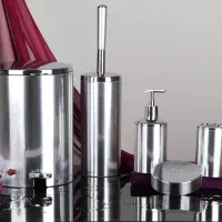 ست ۵ پارچه سرویس بهداشتی رنگ نقره ای کروم