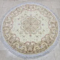 دایره دستباف ۱/۵×۱/۵ تبریز ابریشم