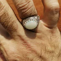 انگشتر نقره اوپال سفید