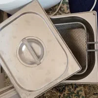 ظرف استیل با سبد برای فست فود