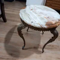 میز برنز با سنگ مرمر