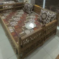 میز غذاخوری و تخت سنتی چوبی تمام  گره چینی