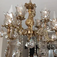 2 عدد لوستر سنگین برنز 4 شاخه 8 شعله