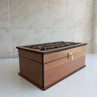 جعبه دستمال کاغذی چوبی دولایه.عمده