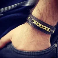 دستبند چرم مردانه