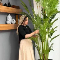 گلدان های فایبر گلاس وگل های مصنوعی وارداتی