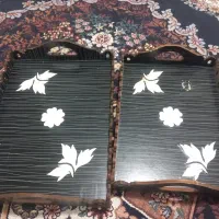 دو عدد سینی چوبی