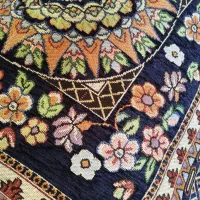 رو فرشی12متری سرمه ای طلاکوب مخمل