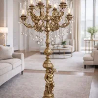 آباژور برنزی ده شاخه فرشته اعیانی و سلطنتی