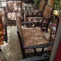 ست مبلمان باغی چوب بلوط دست‌ساز