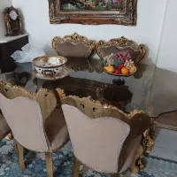 میز نهار خوری ورق طلا