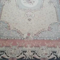 فرش ماشینی ۴×۳ کرم صورتی