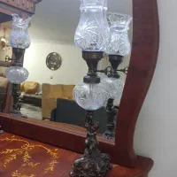 لوستر برنز آنتیک لاله وکریستالها اصل تمام برنج