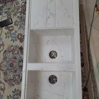 سینک سفید گرانیت دو لگنه