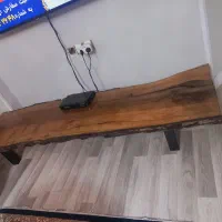 کنسول و میز تی وی چوب گردو  و اینه و لوستر چوبی