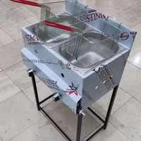 سرخ کن صنعتی ۲لگن بابن ماری وتوری استیل ضخیم سرخکن