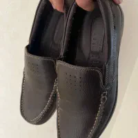 کفش چرم قهوه‌ ای طبیعی کفش ملی