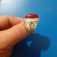 انگشتر عقیق تراش رکاب نقره دست ساز
