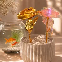 گل رز طلائی وصورتی ۱۴۰۰ شاخه (فروش یکجا)