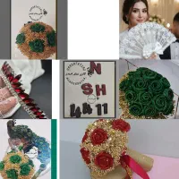 تزئین حناعروس بادبزن سینی حنادسته گل فروش گل عدس