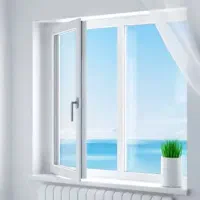 پنجره  یو پی وی سی  ابعاد ۱۶۰ ×۱۶۵همراه با شیشه