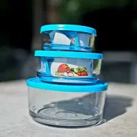 ظروف ۳ تایی شیشه ای