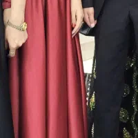 پیراهن مجلسی ساتن قرمز