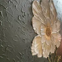 گل برجسته رنگ روغن با زمینه سه بعدی