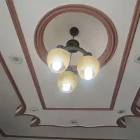 لوستر چوبی فلزی ۳شعله