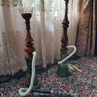 قلیان قدیمی با چوب گردو دو عدد