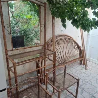 تخت خواب فلزی دونفره به همراه میز آرایش