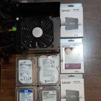هارد HDD 1TB و SSD لکسار 512 نو و پاور ۱۰۰۰ وات
