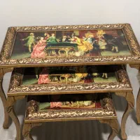 میز عسلی سه تیکه شمشی طرح ایتالیایی