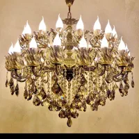 لوستر نورافشان برنجی ۲۲+۲شعله برنز اطلس