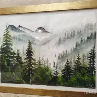 تابلو منظره آبرنگ