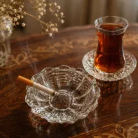زیر سیگاری .دیس آنتیک هفت رنگ