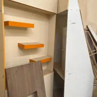 چوب و MDF|کتابخانه، شلف، قفسه‌های دیواری|فرخ‌شهر, |دیوار