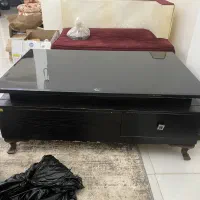 جلو مبلی شیشه دودی نشکن دو کشو‌
