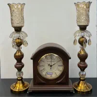 جاشمعی شمعدان جفتی ساعت رومیزی جهیزیه کادو هدیه