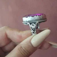 انگشتر نقره با سنگ یاقوت سرخ ماداگاسکار