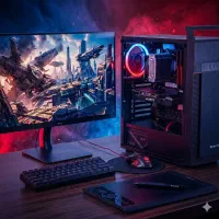OFF% کیس گیمینگ و مهندسی Rtx5060 با مانیتور و ..